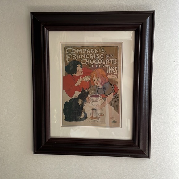 Framed Steinlen Art Nouveau Print | Companie Francaise des Chocolats et des Thès - Picture 3 of 9